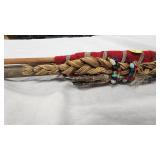 Native American Style Bow & Quiver, Feathers, Leather, Bead, Very Unique Piece Native American Style Bow & Quiver, Feathers, Leather, Bead, Very Unique Piece