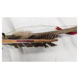 Native American Style Bow & Quiver, Feathers, Leather, Bead, Very Unique Piece Native American Style Bow & Quiver, Feathers, Leather, Bead, Very Unique Piece