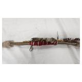 Native American Style Bow & Quiver, Feathers, Leather, Bead, Very Unique Piece Native American Style Bow & Quiver, Feathers, Leather, Bead, Very Unique Piece