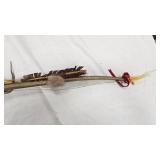 Native American Style Bow & Quiver, Feathers, Leather, Bead, Very Unique Piece Native American Style Bow & Quiver, Feathers, Leather, Bead, Very Unique Piece