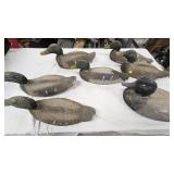 Lot of Duck Decoys Assorted, 6 Wood, 1 Foam Lot of Duck Decoys Assorted, 6 Wood, 1 Foam