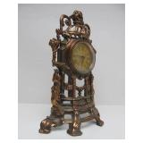 Working Ornate Metal Neoclassical Mantel Clock