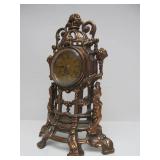 Working Ornate Metal Neoclassical Mantel Clock