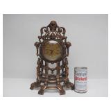 Working Ornate Metal Neoclassical Mantel Clock