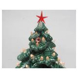Working Vintage Ceramic Lighted Christmas Tree w/Set of Glasses