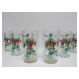 Working Vintage Ceramic Lighted Christmas Tree w/Set of Glasses