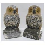 Set of Vintage Mid Century Knowledge Owl Bookends