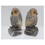 Set of Vintage Mid Century Knowledge Owl Bookends