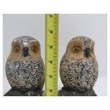 Set of Vintage Mid Century Knowledge Owl Bookends