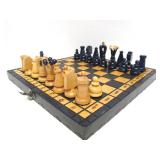 Nice Design Vintage Wooden Portable Chess Set w/Chess Clock