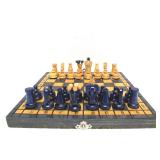 Nice Design Vintage Wooden Portable Chess Set w/Chess Clock