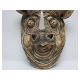 Awesome Large Heavy Clay/Pottery RHINO Wall Sculpture