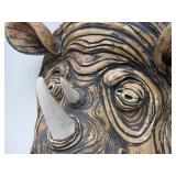 Awesome Large Heavy Clay/Pottery RHINO Wall Sculpture