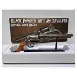 Nice Black Powder Replica Revolver w/Box & Stand