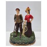Large Antique Style Victorian Golf Couple Doorstop