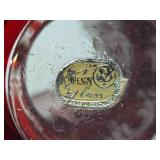 Antique Cranberry Cut to Clear Glass Pitcher & 2 Glasses