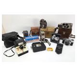 Estate Lot of Vintage Cameras Accessories & Cases