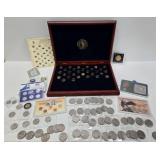 Large Group of Vintage US Half Dollars State Quarters etc