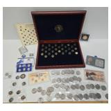 Large Group of Vintage US Half Dollars State Quarters etc
