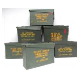 Lot of 7 Vintage Steel US Military Ammo Crates