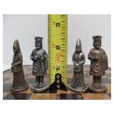 Nice Vintage Cast Metal Portable Chess Set