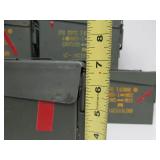 Lot of 7 Orig Vintage US Military Steel Ammo Crates #1