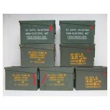 Lot of 7 Orig Vintage US Military Steel Ammo Crates #2