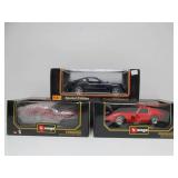 3 Mint in Box FERRARI Diecast Cars