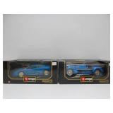2 Mint in Box BUGATTI Diecast Cars