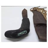 Very Cool Thick Stag Handled Knife w/Leather Sheath