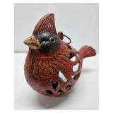 Cast Iron Cardinal Bird Lantern