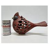 Cast Iron Cardinal Bird Lantern