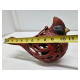 Cast Iron Cardinal Bird Lantern