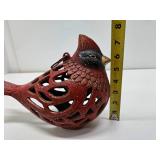 Cast Iron Cardinal Bird Lantern