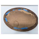 Antique Reverse Painted on Glass Oval Artwork - US Capitol Building