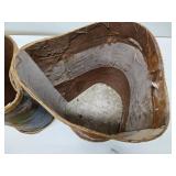 2 Handpainted and Handmade Native American Bark Baskets