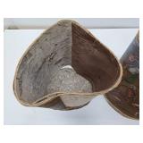 2 Handpainted and Handmade Native American Bark Baskets