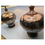 Very Nice Large Pair of Designer Bulbous Glass Table Lamps