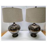 Very Nice Large Pair of Designer Bulbous Glass Table Lamps