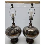 Very Nice Large Pair of Designer Bulbous Glass Table Lamps