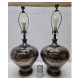 Very Nice Large Pair of Designer Bulbous Glass Table Lamps