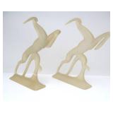 Wonderful Mid Century Pair of Lucite/Acrylic Leaping Gazelle Statues