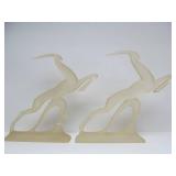 Wonderful Mid Century Pair of Lucite/Acrylic Leaping Gazelle Statues