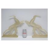 Wonderful Mid Century Pair of Lucite/Acrylic Leaping Gazelle Statues