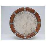 Excellent Condition Vintage Animal Hide Tambourine Instrument