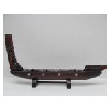2 Vintage Hand Carved African Canoe/Boat Sculptures