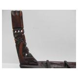 2 Vintage Hand Carved African Canoe/Boat Sculptures