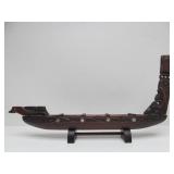 2 Vintage Hand Carved African Canoe/Boat Sculptures