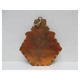 Large Vintage Copper / Brass Signed Aztec Mayan Style Pendant