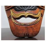 Vintage Carved Wood Smiling Tribal Mask